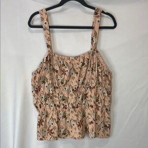 Floral Print Sleeveless Top - Cream
